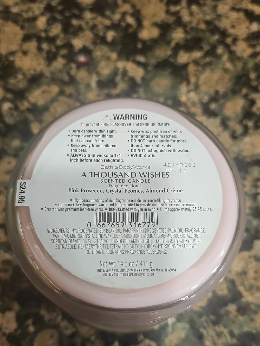 BBW A Thousand Wishes scented 3 wick candle - Picture 4 of 4